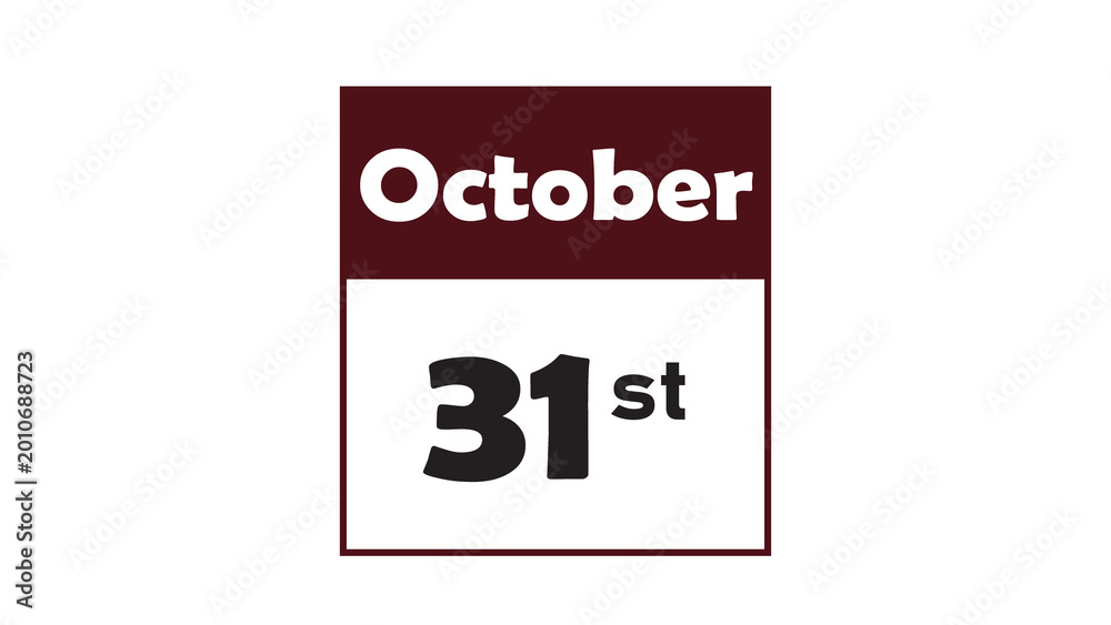 Obraz premium October 31st daily calendar icon vector illustration in minimalist style