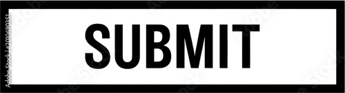 minimalist monochrome submit button for digital interface UX design, isolated graphic