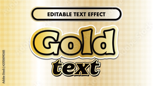 Editable Gold Text Effect, Black and Gold Luxury Typography Style with Metallic Shine for Premium Design