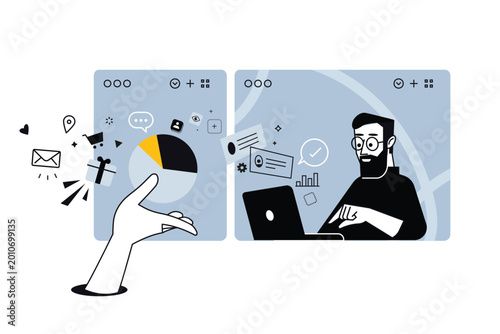 Foto Creative business banner of e-business management
