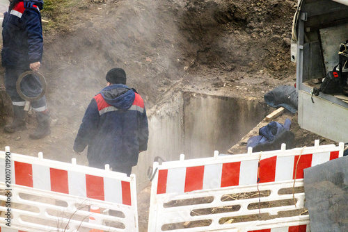 Repair of a broken heating main, water supply system, gas supply system, and sewage system.	