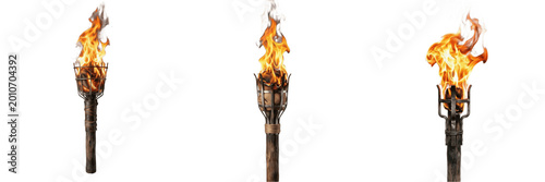 Картината върху платно : Burning Olympic Torch PNG - Flaming Fire Symbol of Victory and Sportsmanship for Sports Events and Competition Celebration Design