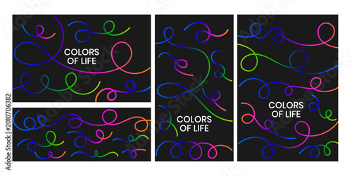 Colorful gradient line abstract background with minimal modern layout