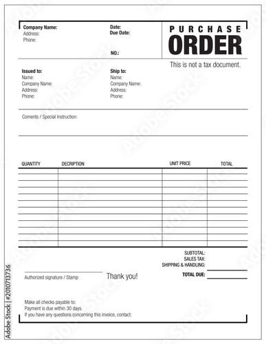 Professional Purchase Order Template for Business