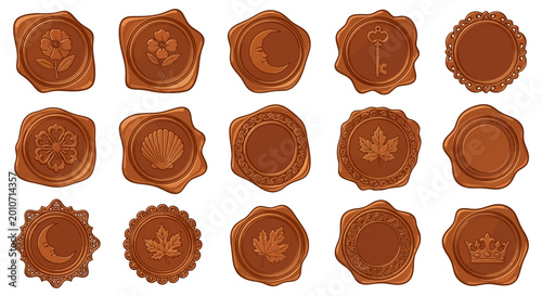 Elegant wax seal collection featuring floral and celestial designs