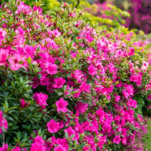 Colorful Pink Flowers Fill the Garden With Beauty During the Spring Season