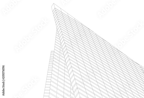 Concept 3d architecture building, vector illustration