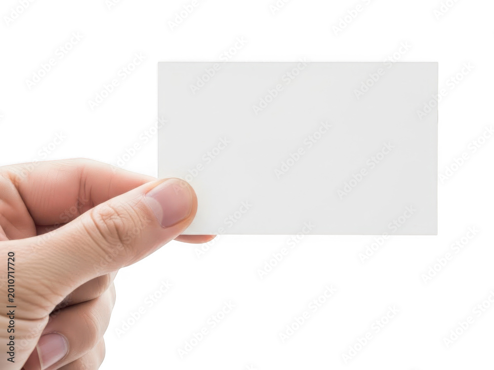 Obraz premium Hand holding blank white business card