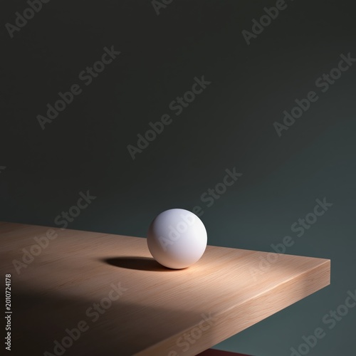 Simple Round Shape Rests on Top of a Square Pedestal in a Minimalist Setting