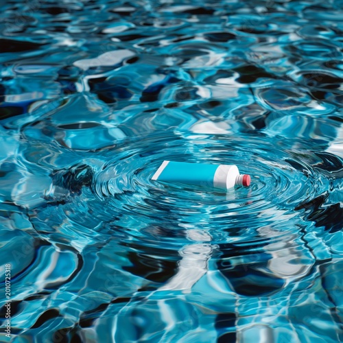Floating Tube in Clear Water at a Pool During a Sunny Day