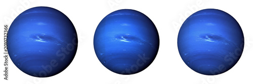 Bild auf Leinwand Set and collection of blue planet neptune isolated on white background