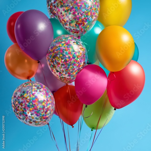 Colorful Balloons Floating Together, Perfect for Parties and Celebrations at ...