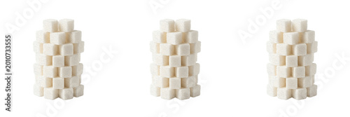 Photos Stacked Refined White Sugar Cubes Block Transparent PNG Sweetener Tower Confecti