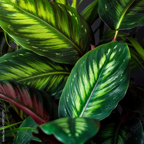 Green Leaves Close up in a Well-Lit Indoor Setting During the Day