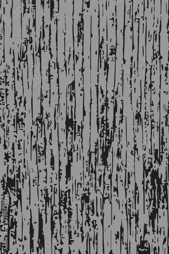 Old wooden door overlay with deep vertical splinters, peeling paint, and rough worn streaks. Distressed wood surface effect for adding aged rustic detail to designs.
