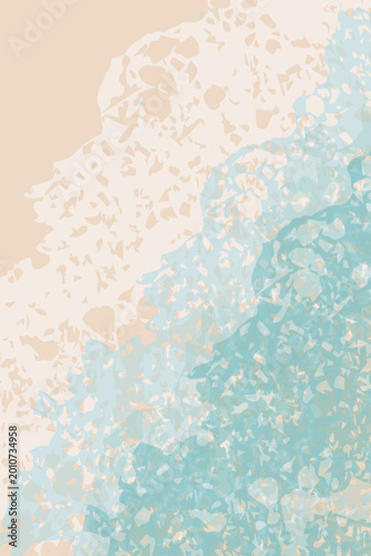 Abstract asphalt texture recolored into soft seafoam tones, resembling ocean waves and coastal foam. Organic urban surface transformed into dreamy pastel marine background.