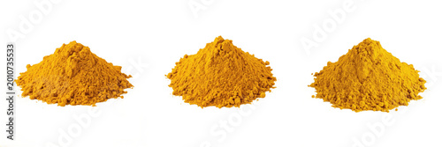 Bild auf Leinwand Pile Yellow Turmeric Powder Spice Curry Healthy Organic Seasoning Culinary Ingre