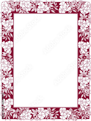 Vintage American Art Nouveau ornamental frame consisting of wild flowers forming the border.