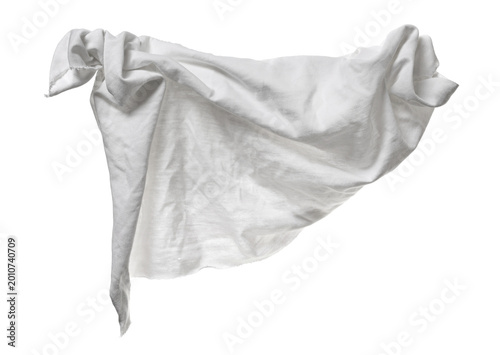 Cloth torn hanging isolated on white background, clipping path