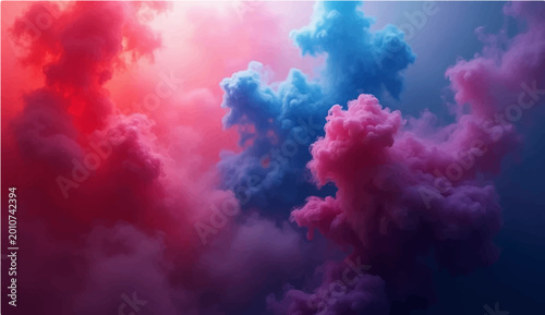 Schilderij op canvas A vivid explosion of color creates a mesmerizing and abstract spectacle, with billowing clouds of vibrant hues