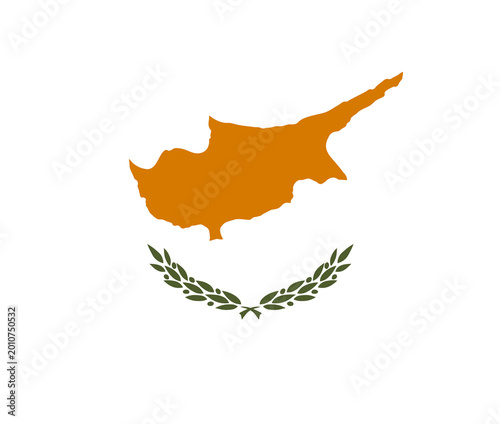 Canvas Print Cyprus flag isolated in heart shape, love symbol.