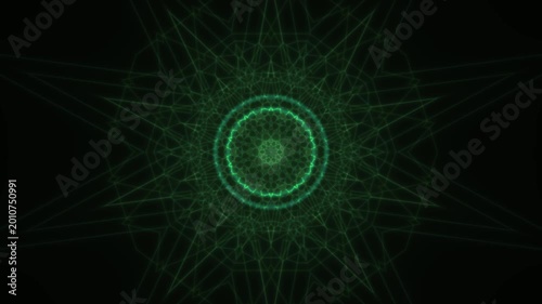 Glowing Green Digital Circle Animation.