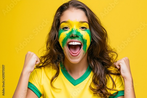 Brazilian female soccer fan