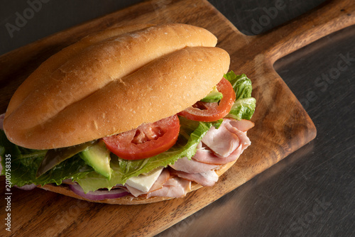 Fresh deli sandwich on bun