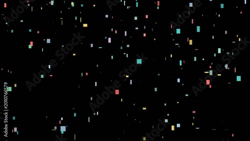 Colorful Confetti Falling Particles Against A Black Background