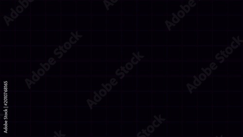 Abstract Motion Graphic Featuring Geometric Neon Shapes And Grid Patte