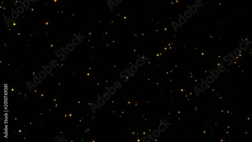 Floating Gold Glitter Particles On A Black Background Overlay Effect