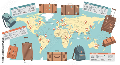 Variety of luggage and travel bags.