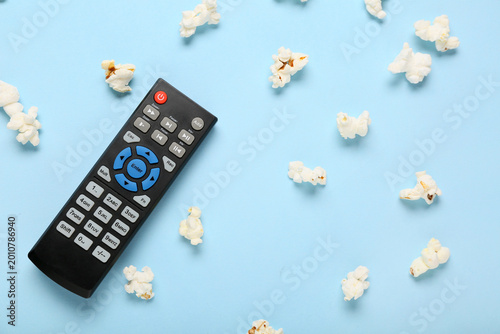 Popcorn and modern TV remot...