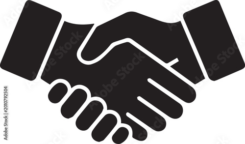 Two hands shaking in a handshake gesture Vector