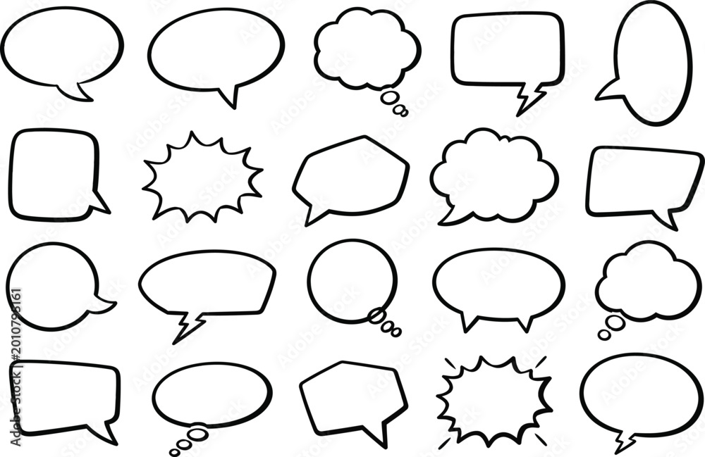 Fototapeta premium Various speech and thought bubbles collection.