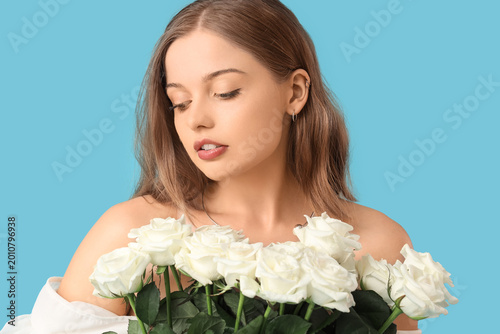 Beautiful young woman with ...