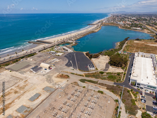 Fotografie Aerial View Of Carlsbad Desalination Plant And Pacific Ocean