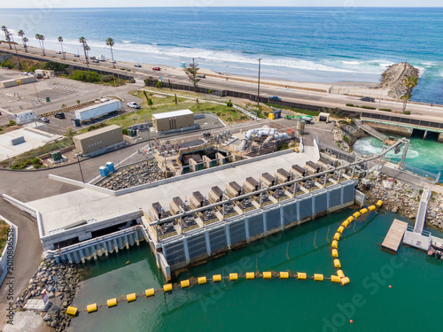 Photos Aerial View Of Water Intake Structures At Desalination Plant
