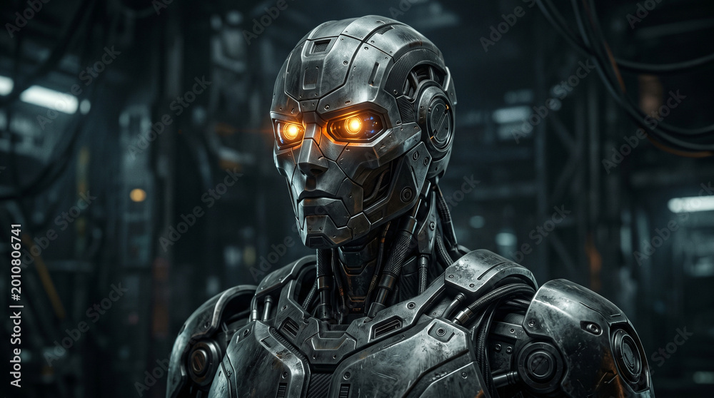 Fototapeta premium robot with golden eyes