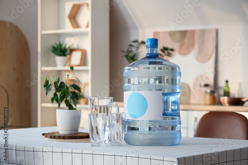 Bottle of clean water with ...