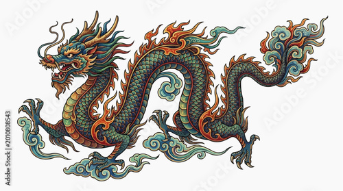 dragon decoration vector 