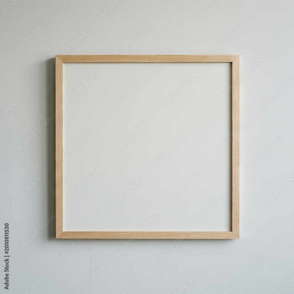 Fototapeta premium Empty poster mockup with vertical wooden frame- 3D rendering