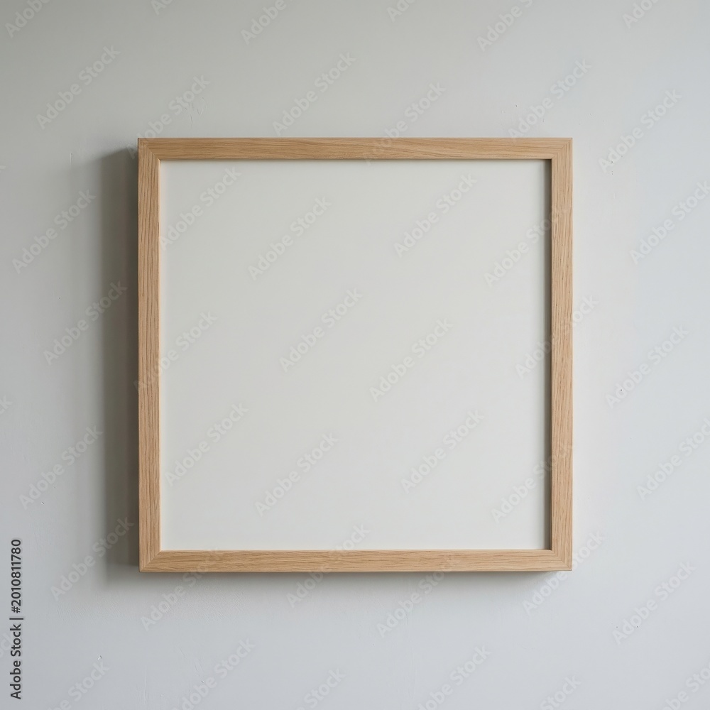 Obraz premium Empty poster mockup with vertical wooden frame- 3D rendering
