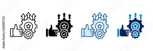 Quadro su tela Operational Excellence Icon Set Multiple Style Collection