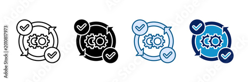 Operational Process Icon Set Multiple Style Collection