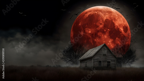 A Halloween scene in the night