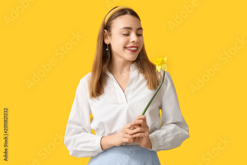 Happy young woman with beau...