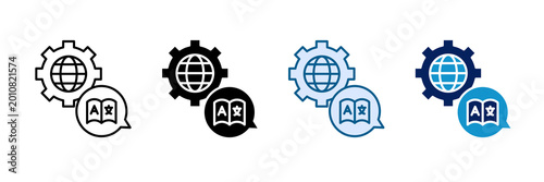 Bild auf Leinwand Language Settings Icon Set Multiple Style Collection