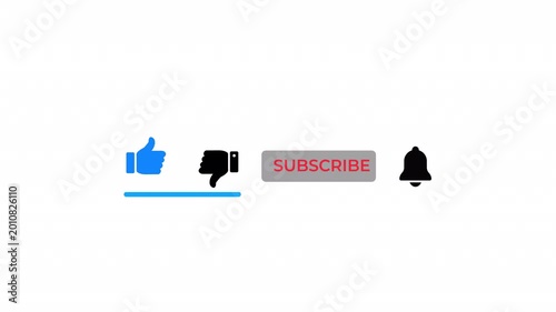 Like Subscribe Notification Click Animation 4K On Alpha
