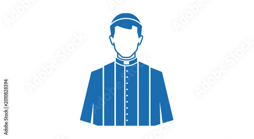 Картината върху платно Catholic Priest Icon Illustration, Clergy Man Silhouette, Religious Symbol